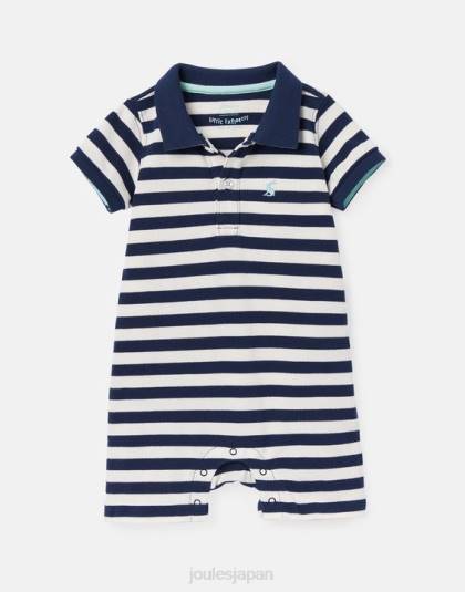 衣服 jp Joules 赤ちゃん フィルバート ポロ ロンパース 0-24 か月 白青のストライプ 46RH428