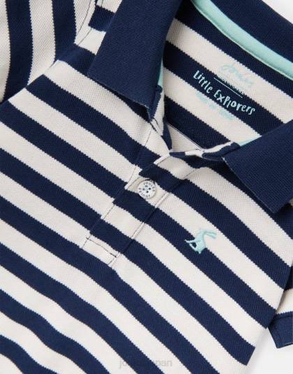 衣服 jp Joules 赤ちゃん フィルバート ポロ ロンパース 0-24 か月 白青のストライプ 46RH428