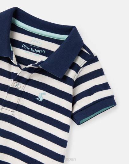 衣服 jp Joules 赤ちゃん フィルバート ポロ ロンパース 0-24 か月 白青のストライプ 46RH428