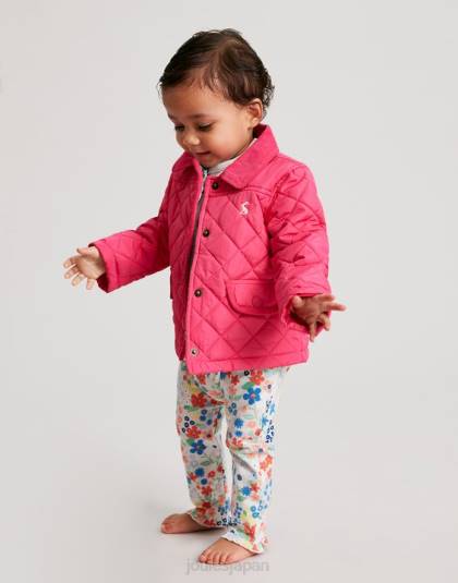 衣服 jp Joules 女の子 メイベル キルティング コート 0-3 歳 明るいピンク 46RH392