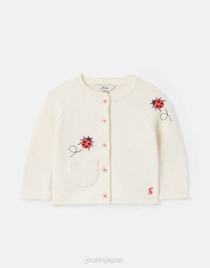 衣服 jp Joules 赤ちゃん ベッツィー 刺繍カーディガン 0～3歳 クリームテントウムシ 46RH395