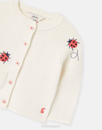 衣服 jp Joules 赤ちゃん ベッツィー 刺繍カーディガン 0～3歳 クリームテントウムシ 46RH395