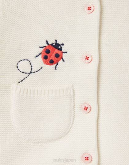 衣服 jp Joules 赤ちゃん ベッツィー 刺繍カーディガン 0～3歳 クリームテントウムシ 46RH395