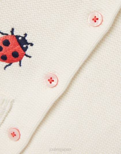 衣服 jp Joules 赤ちゃん ベッツィー 刺繍カーディガン 0～3歳 クリームテントウムシ 46RH395
