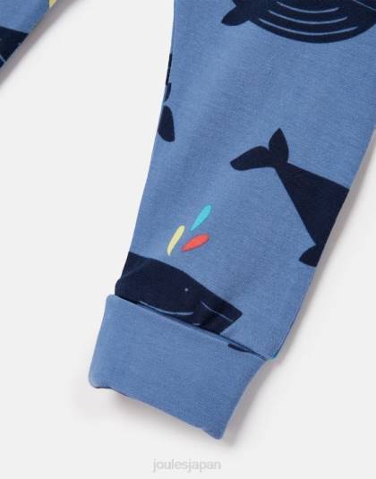 衣服 jp Joules 男の子たち ペイトン 有機栽培コットン レギンス 0-3 歳 シロナガスクジラ 46RH396