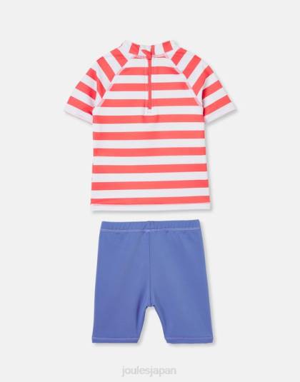 衣服 jp Joules 赤ちゃん ダイバーセット アートワーク ラッシュベストセット 0-3歳 オレンジ色のタコストライプ 46RH434