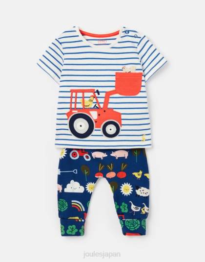 衣服 jp Joules 赤ちゃん バイロン アートワーク セット 0 ～ 3 歳 青いトラクター 46RH438