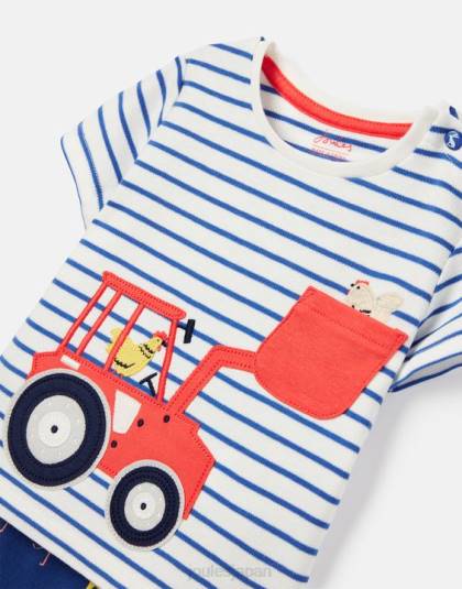 衣服 jp Joules 赤ちゃん バイロン アートワーク セット 0 ～ 3 歳 青いトラクター 46RH438