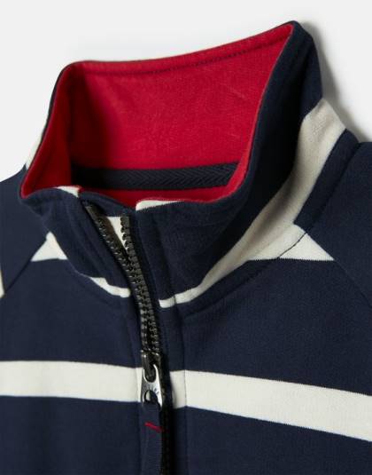 衣服 jp Joules 男の子たち フィン 1/2 ジップ スウェットシャツ 2-12 歳 ネイビーストライプ 46RH349