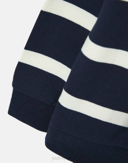 衣服 jp Joules 男の子たち フィン 1/2 ジップ スウェットシャツ 2-12 歳 ネイビーストライプ 46RH349