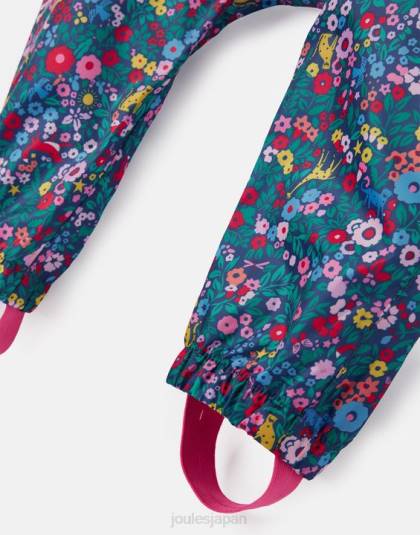 衣服 jp Joules 男の子たち 水たまり防水リサイクル水たまりスーツ 1-3 年 レインボーブルー 46RH412