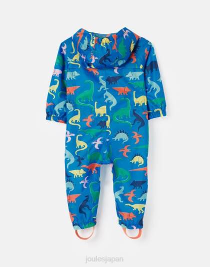 衣服 jp Joules 男の子たち 水たまり防水リサイクル水たまりスーツ 1-3 年 ディノブルー 46RH439