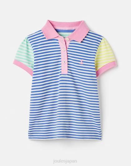 衣服 jp Joules 女の子 モーガンストライプ ポロシャツ 2～12歳 ブルーマルチストライプ 46RH255