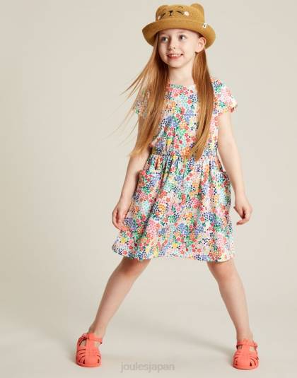衣服 jp Joules 女の子 ジュード半袖ジャージドレス 2-12 歳 イチゴ 46RH274