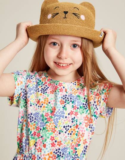 衣服 jp Joules 女の子 ジュード半袖ジャージドレス 2-12 歳 イチゴ 46RH274