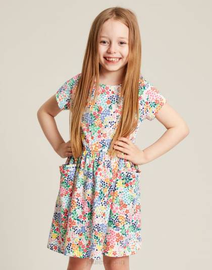 衣服 jp Joules 女の子 ジュード半袖ジャージドレス 2-12 歳 イチゴ 46RH274