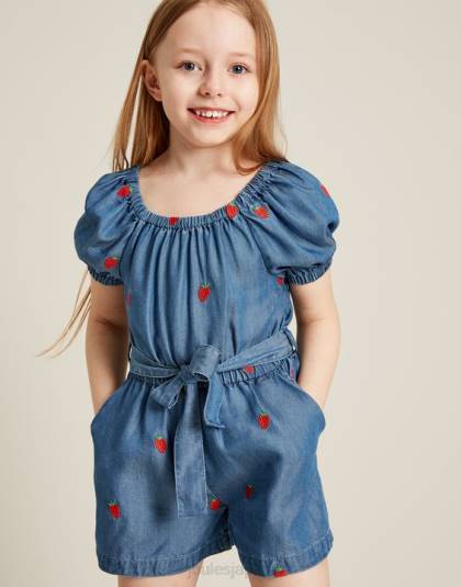 衣服 jp Joules 女の子 ベティ スクエアネック プレイスーツ 2-12 歳 シャンブレーストロベリー 46RH280