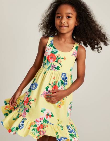 衣服 jp Joules 女の子 ジュノ ティアード ジャージ ドレス 2～12 歳 パステルイエロー 46RH285