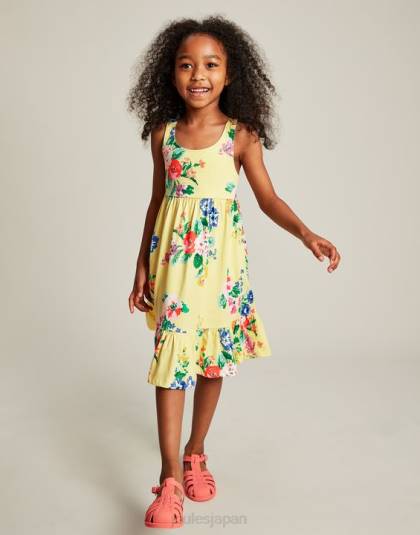 衣服 jp Joules 女の子 ジュノ ティアード ジャージ ドレス 2～12 歳 パステルイエロー 46RH285
