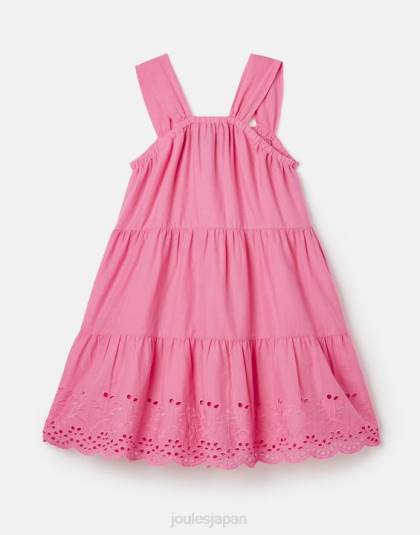 衣服 jp Joules 女の子 キキ ティアード ミディドレス 2-12 歳 オーロラピンク 46RH294