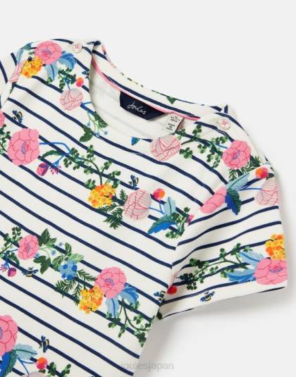 衣服 jp Joules 女の子 ハーバージャージー ブルトンドレス 2-12 歳 フローラルハーバーストライプ 46RH308