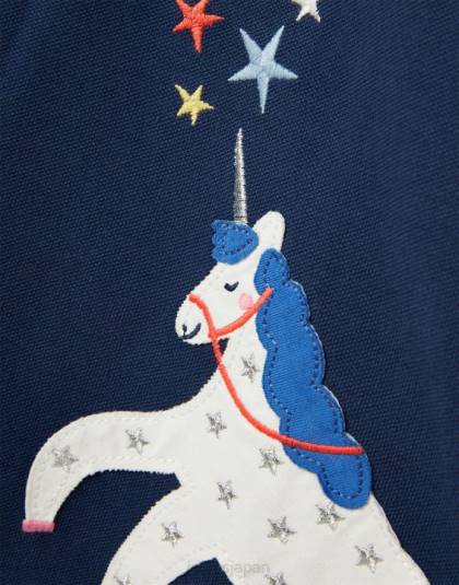 衣服 jp Joules 女の子 モクシー ポロシャツ 2～12 歳 ネイビーユニコーン 46RH315
