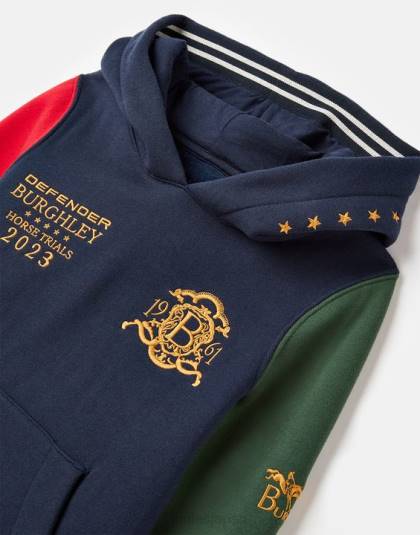 衣服 jp Joules 男の子たち ユニセックス バーリー フード付きスウェットシャツ 2 ～ 12 歳 フランス海軍 46RH316