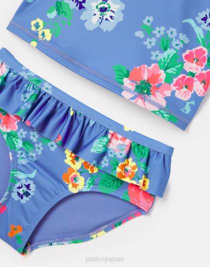 衣服 jp Joules 女の子 ローリエ タンキニ 2～12 歳 青い花柄 46RH319