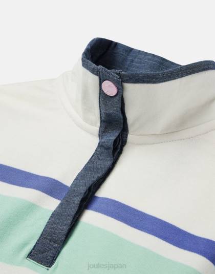 衣服 jp Joules 女の子 サントン ストライプ ファンネルネック スウェットシャツ 2-12 歳 クリームマルチストライプ 46RH320
