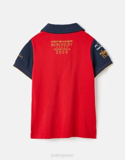 衣服 jp Joules 女の子 バーリー ポロシャツ 2-12 歳 暗赤色 46RH329