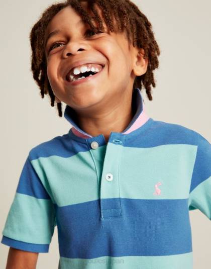 衣服 jp Joules 男の子たち フィルバート ストライプ ポロシャツ 2-12 歳 ブルーストライプ 46RH335