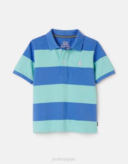 衣服 jp Joules 男の子たち フィルバート ストライプ ポロシャツ 2-12 歳 ブルーストライプ 46RH335