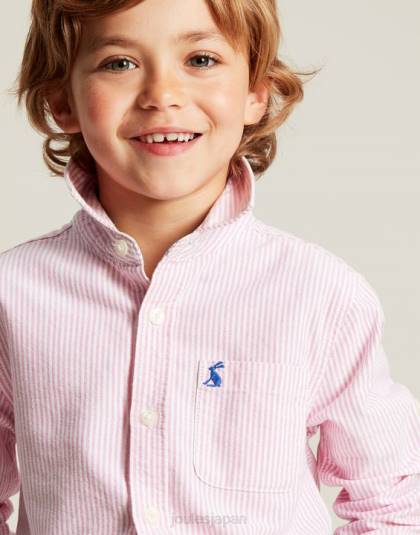 衣服 jp Joules 男の子たち オックスフォードストライプシャツ 2-12歳 ピンク 46RH340