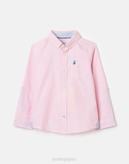 衣服 jp Joules 男の子たち オックスフォードストライプシャツ 2-12歳 ピンク 46RH340