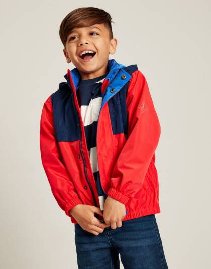衣服 jp Joules 男の子たち セイラウェイ 防水ジャケット 2～12 年 ネイビーレッド 46RH346