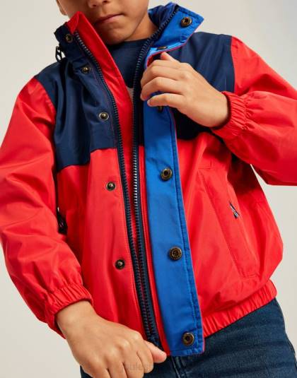 衣服 jp Joules 男の子たち セイラウェイ 防水ジャケット 2～12 年 ネイビーレッド 46RH346