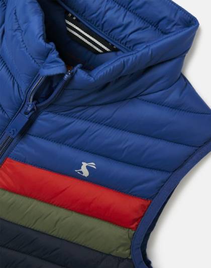 衣服 jp Joules 男の子たち クロフトン パッカブル ベスト 2-12 歳 ネイビーのカラーブロック 46RH347