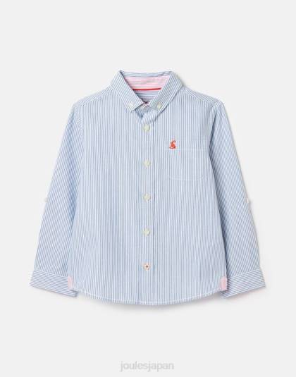 衣服 jp Joules 男の子たち オックスフォードストライプシャツ 2-12歳 ブルーストライプ 46RH348
