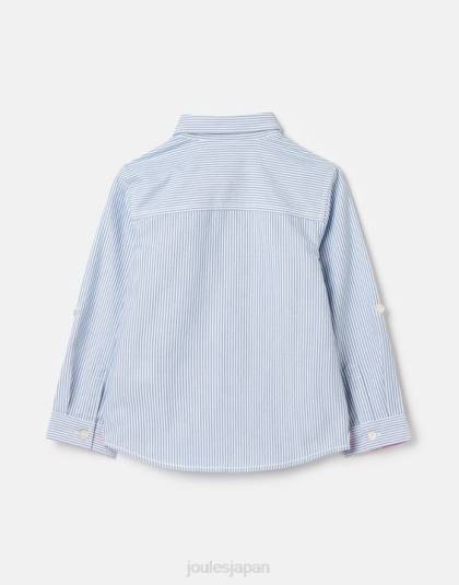 衣服 jp Joules 男の子たち オックスフォードストライプシャツ 2-12歳 ブルーストライプ 46RH348