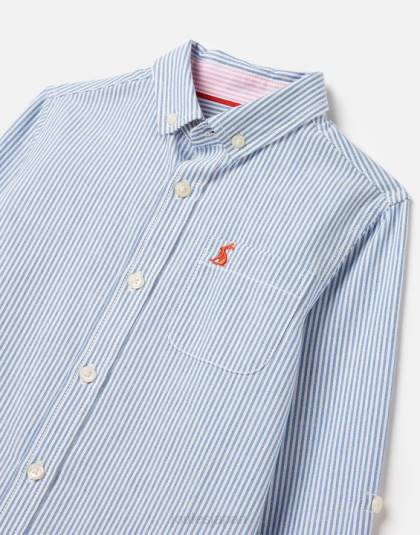 衣服 jp Joules 男の子たち オックスフォードストライプシャツ 2-12歳 ブルーストライプ 46RH348