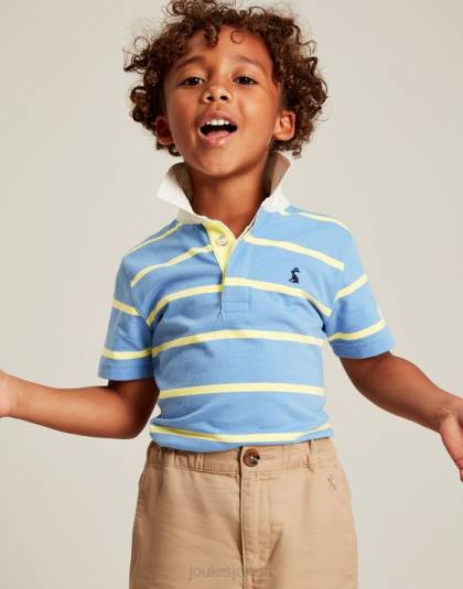 衣服 jp Joules 男の子たち オジー ストライプ ジャージ ポロシャツ 2-12 歳 青黄色のストライプ 46RH350