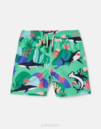 衣服 jp Joules 赤ちゃん オーシャン プリント スイミング ショーツ 2 ～ 12 歳 緑のサメ 46RH357