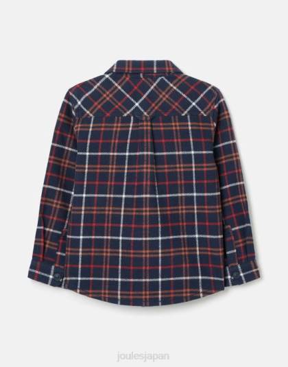 衣服 jp Joules 男の子たち エイデン シャケット 2-12 年 ネイビーマルチチェック 46RH366