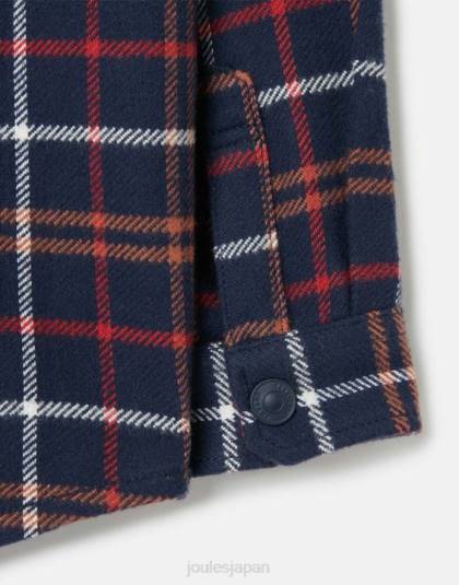衣服 jp Joules 男の子たち エイデン シャケット 2-12 年 ネイビーマルチチェック 46RH366