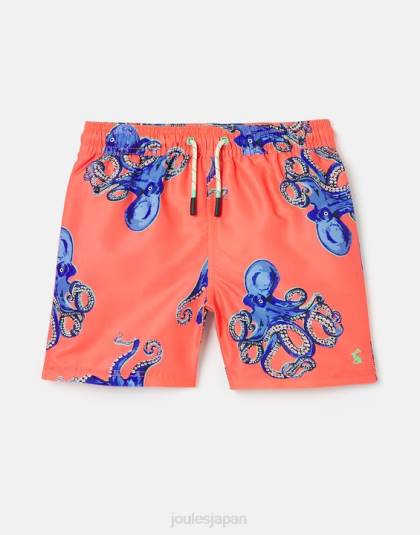 衣服 jp Joules 赤ちゃん オーシャン プリント スイミング ショーツ 2 ～ 12 歳 オレンジ色のタコ 46RH369