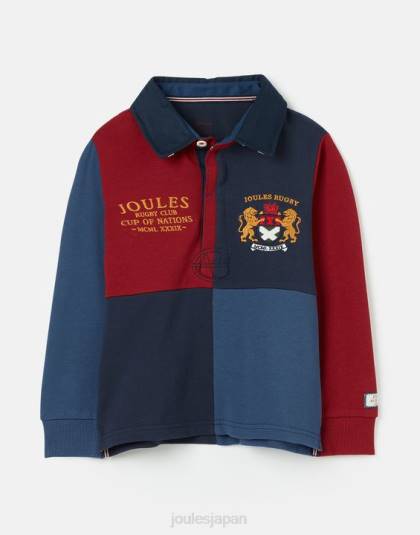 衣服 jp Joules 男の子たち ユニオンラグビーシャツ 2-12 歳 フランス海軍 46RH374