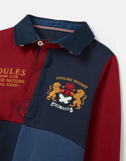 衣服 jp Joules 男の子たち ユニオンラグビーシャツ 2-12 歳 フランス海軍 46RH374