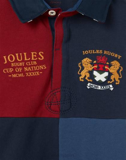 衣服 jp Joules 男の子たち ユニオンラグビーシャツ 2-12 歳 フランス海軍 46RH374
