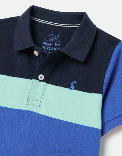 衣服 jp Joules 男の子たち フィルバート ストライプ ポロシャツ 2-12 歳 ブルーマルチストライプ 46RH385