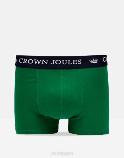 アクセサリー jp Joules 男性 クラウン コットンボクサー 2 パック 緑青のストライプ 46RH172
